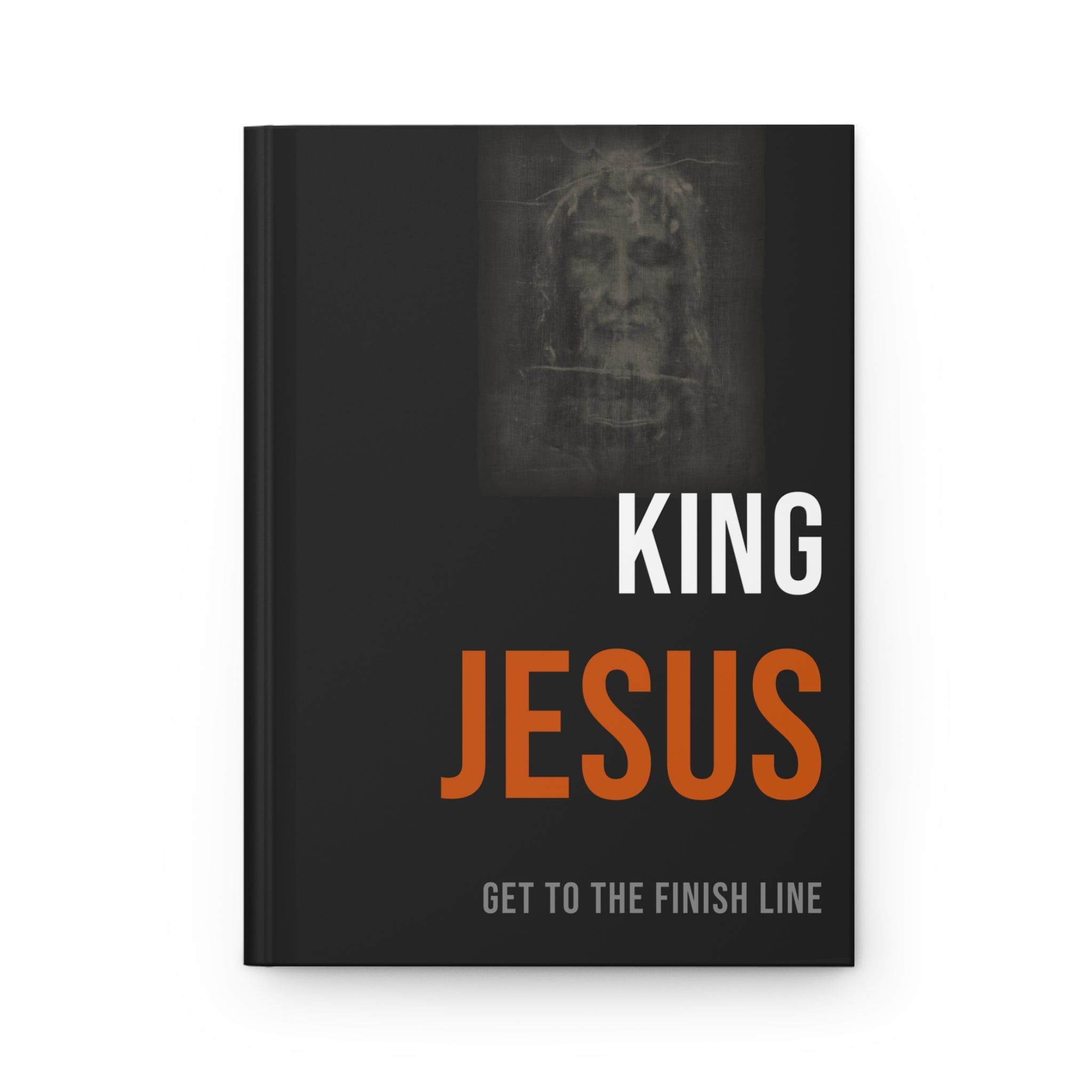 King Jesus Journal — White/Orange — christian hardcover journal by Get To The Finish Line