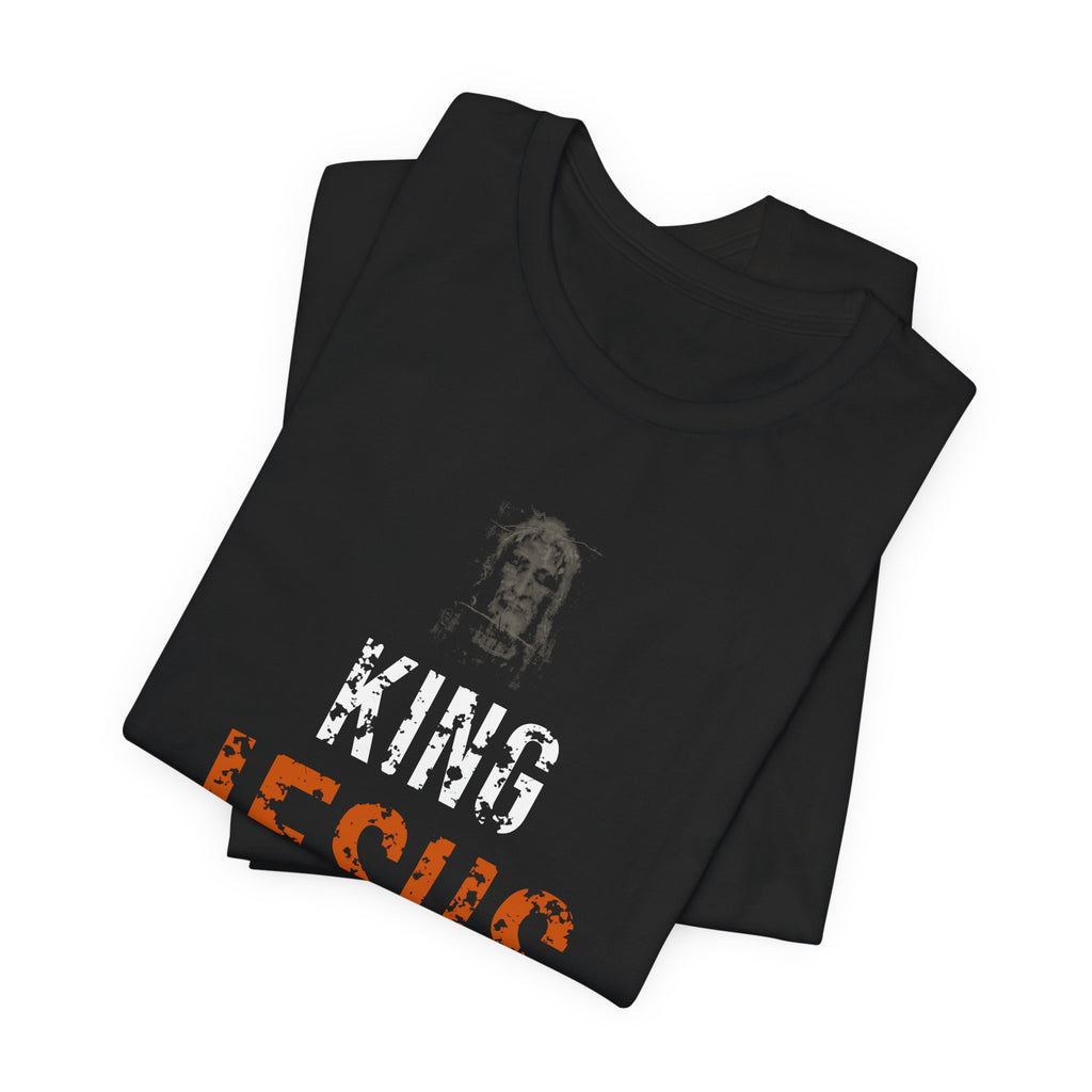 King Jesus Tee — White/Orange — christian graphic tee by Get To The Finish Line (view 6)