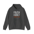 Faith Family Finish Line Hoodie — White/Orange — christian family values graphic hoodie by Get To The Finish Line (view 3)