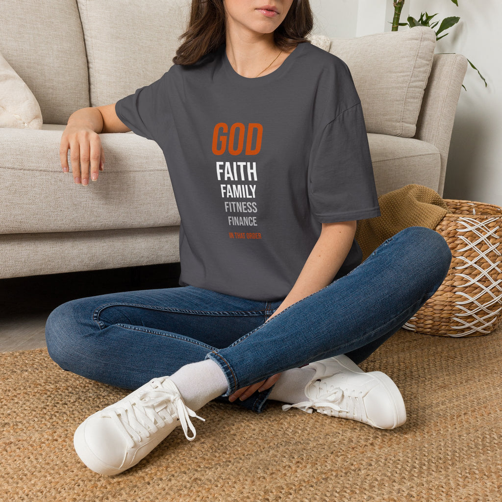 God First In That Order Tee — Four Pillars — motivational graphic tee by Get To The Finish Line (view 11)