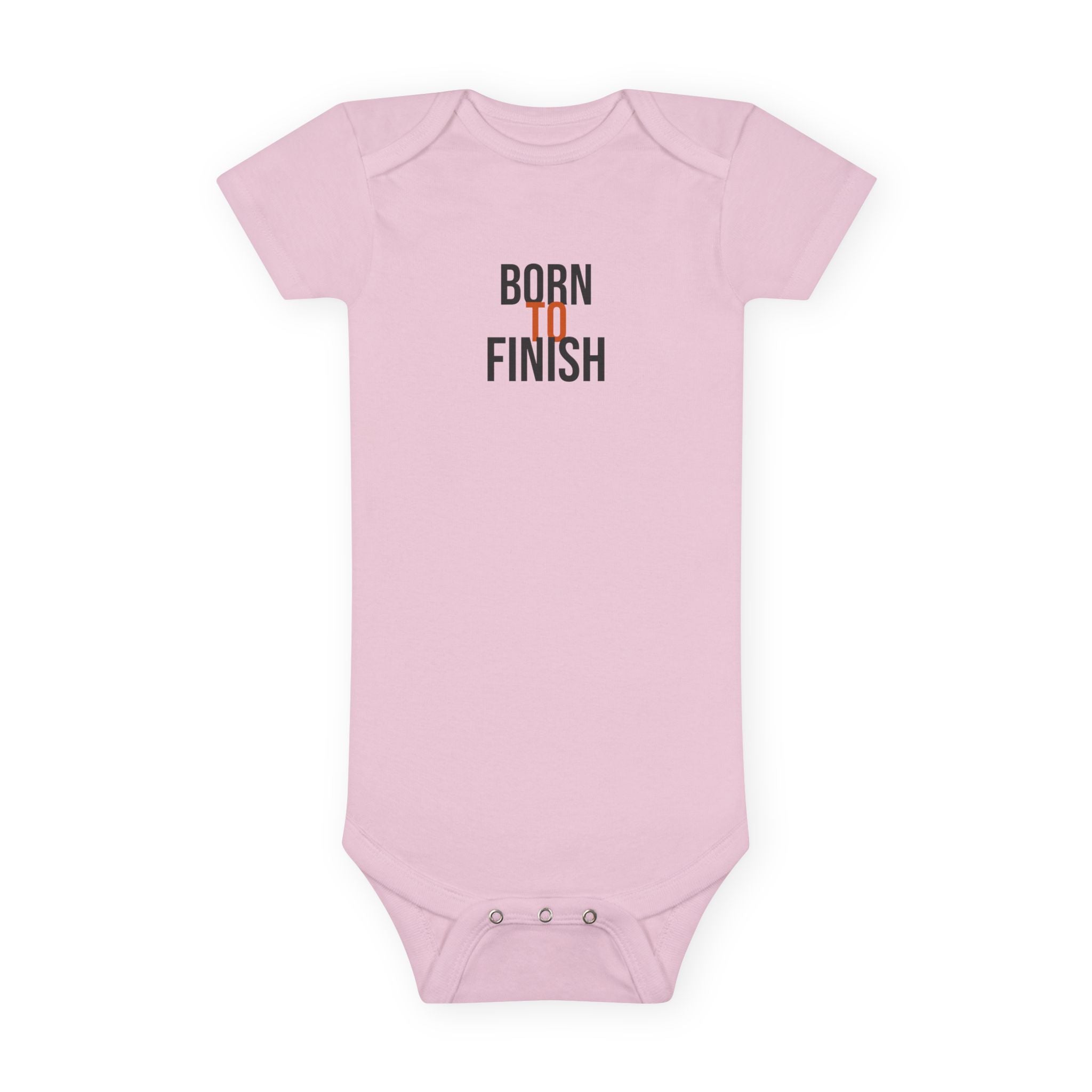 Born To Finish Baby Onesie® — GTTFL Littles — motivational piece by Get To The Finish Line (view 4)
