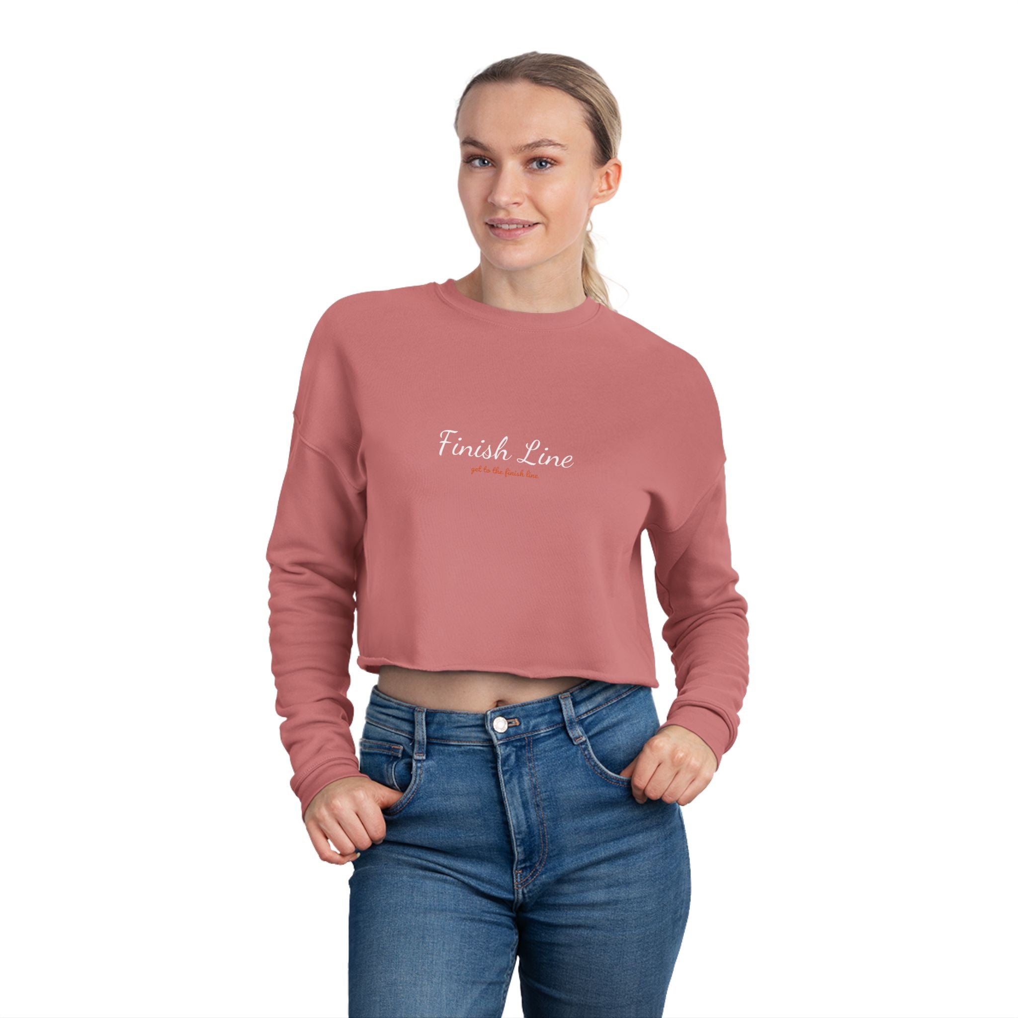 Get To The Finish Line Script Cropped Sweatshirt — motivational perseverance cropped sweatshirt by Get To The Finish Line (view 7)