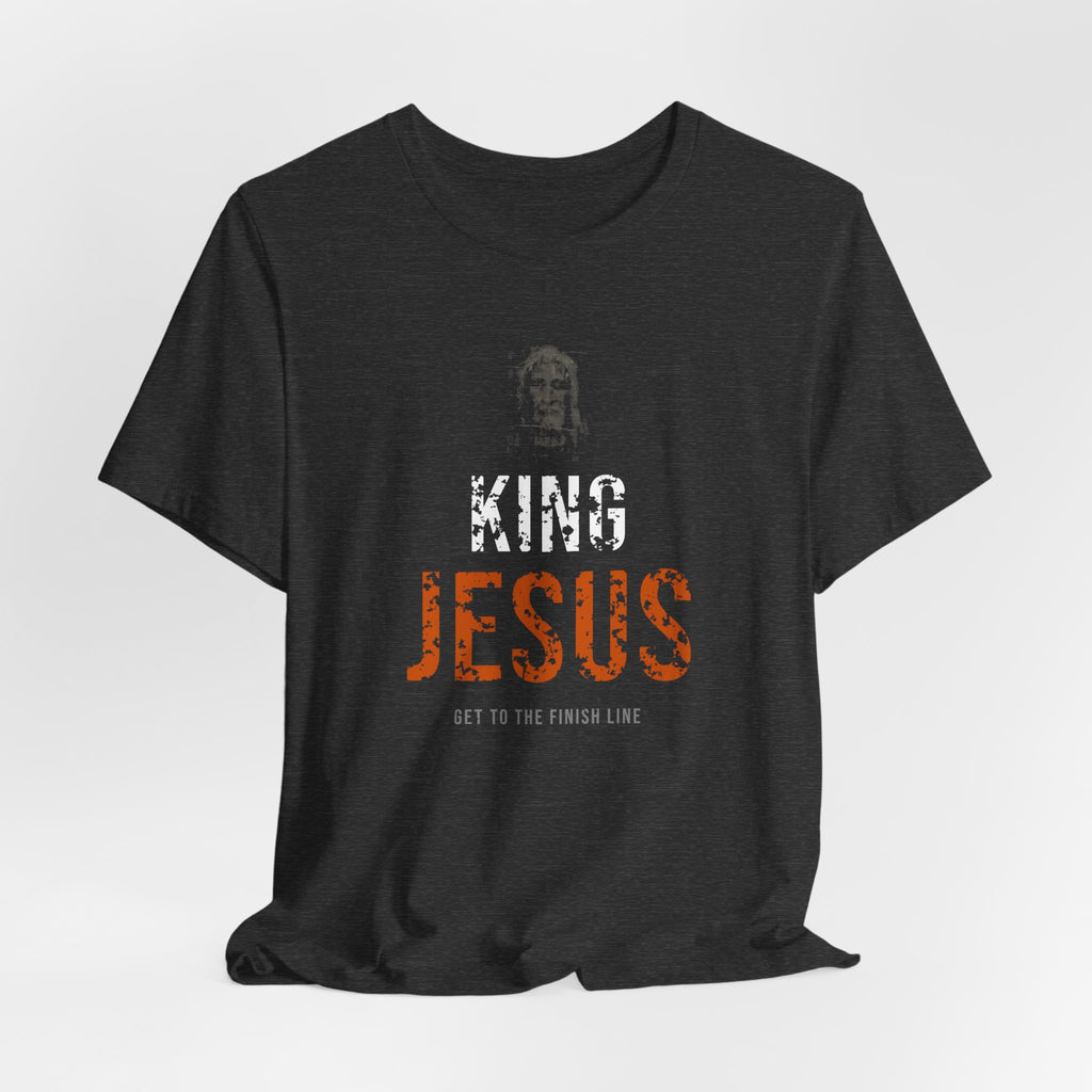 King Jesus Tee — White/Orange — christian graphic tee by Get To The Finish Line (view 13)