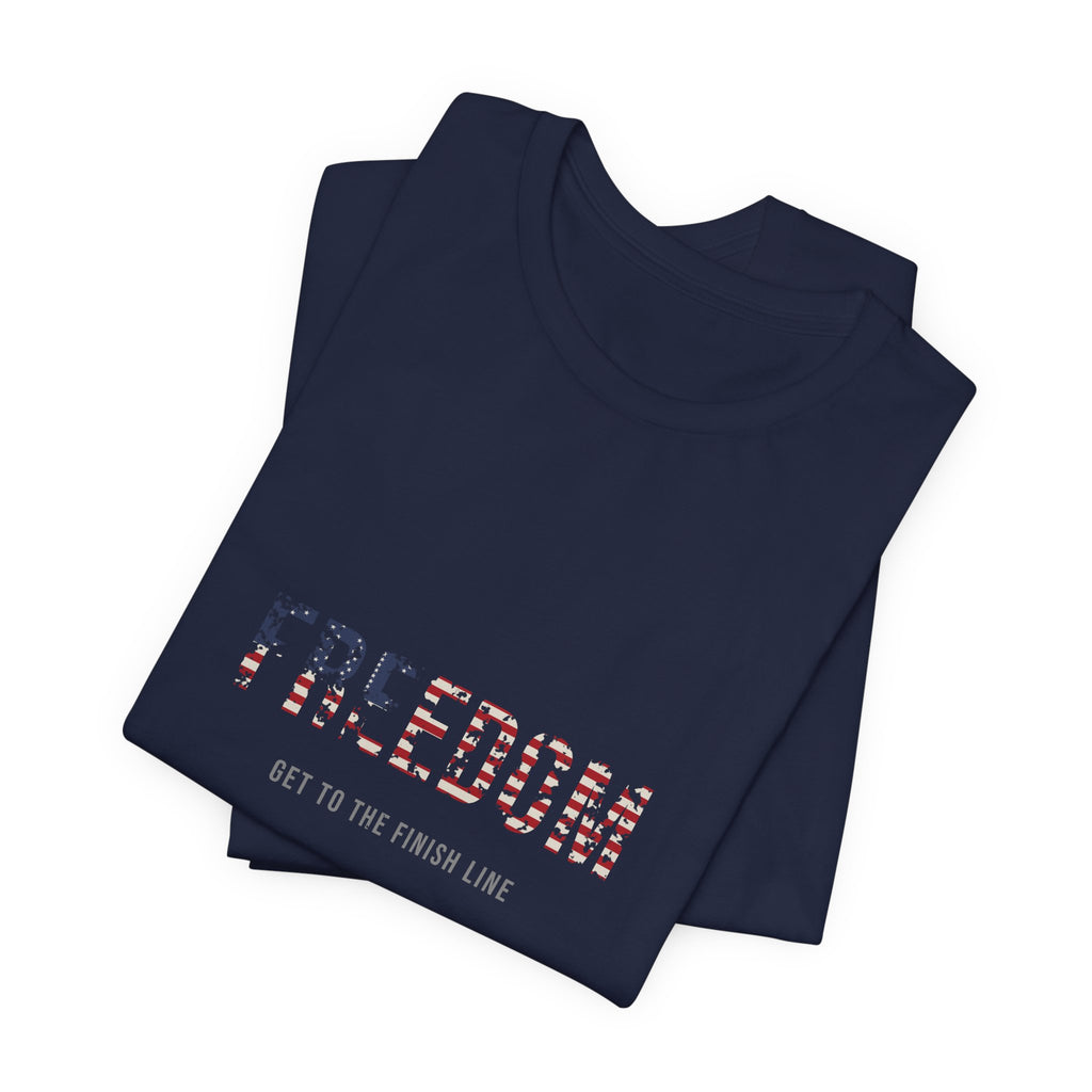 Freedom Tee — Flag Fill — patriotic american flag graphic tee by Get To The Finish Line (view 15)