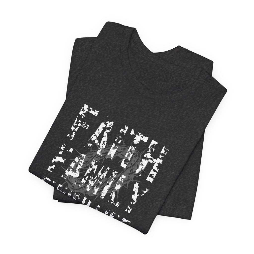 Faith Family Finish Line Tee — White — christian family values graphic tee by Get To The Finish Line (view 12)