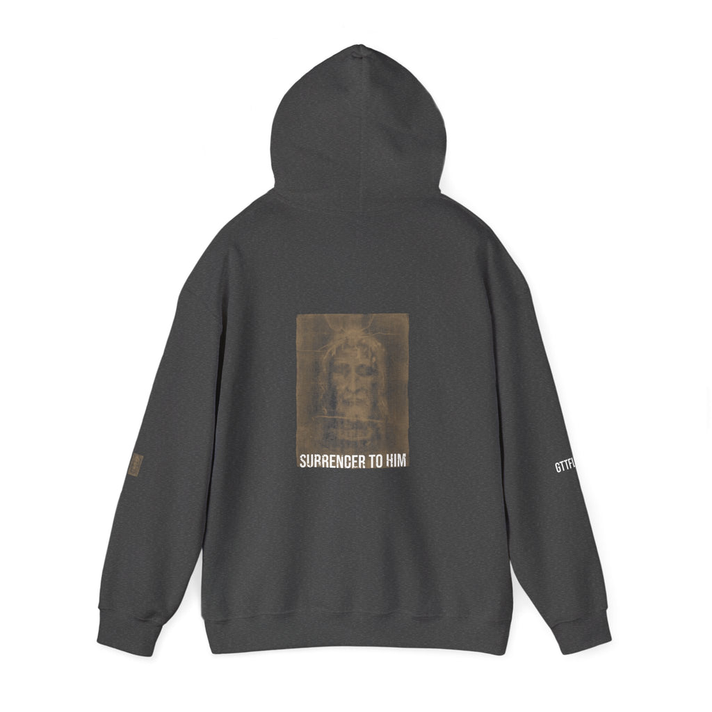 Surrender To Him Hoodie — Shroud, White Text