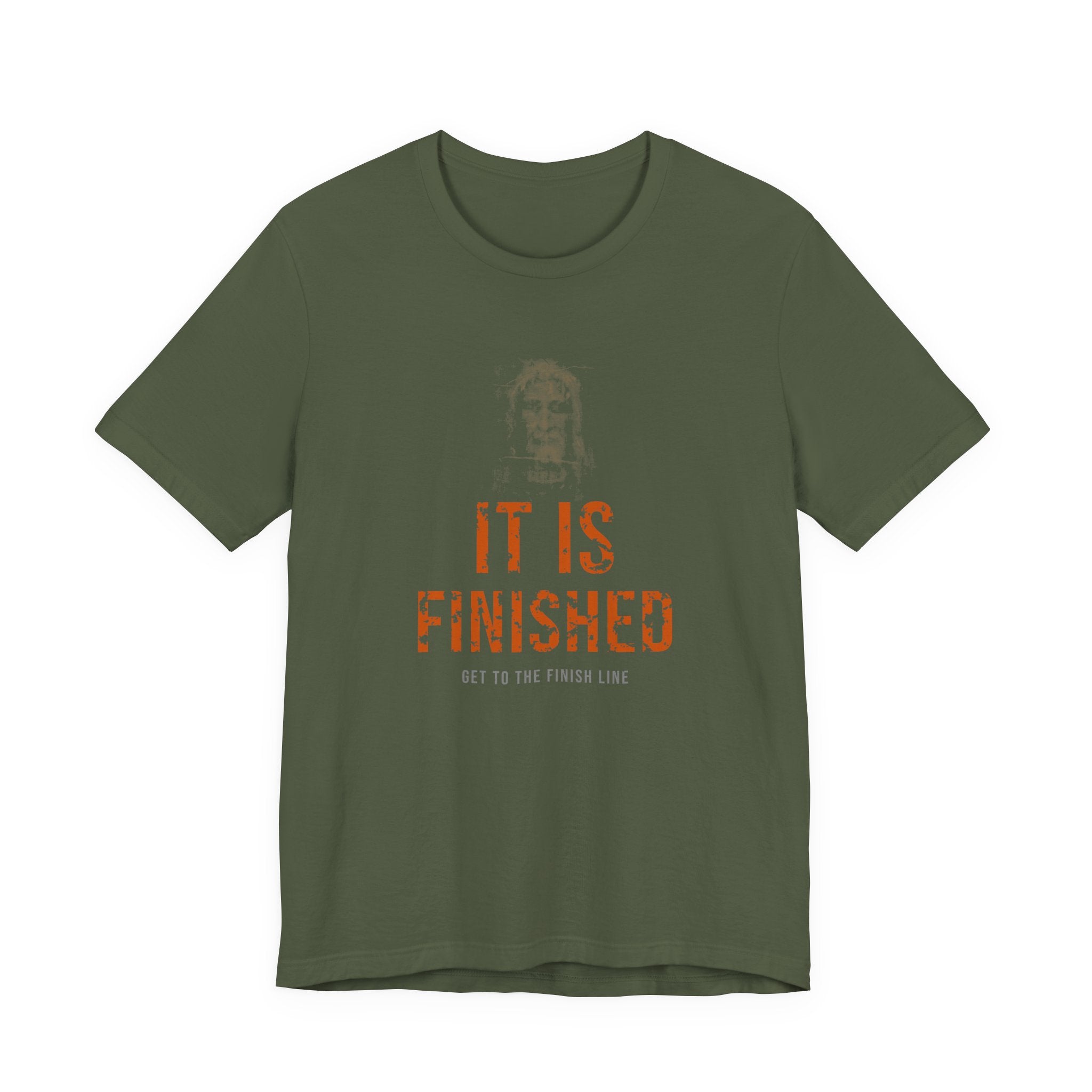It Is Finished Tee — Burnt Orange — christian graphic tee by Get To The Finish Line (view 2)