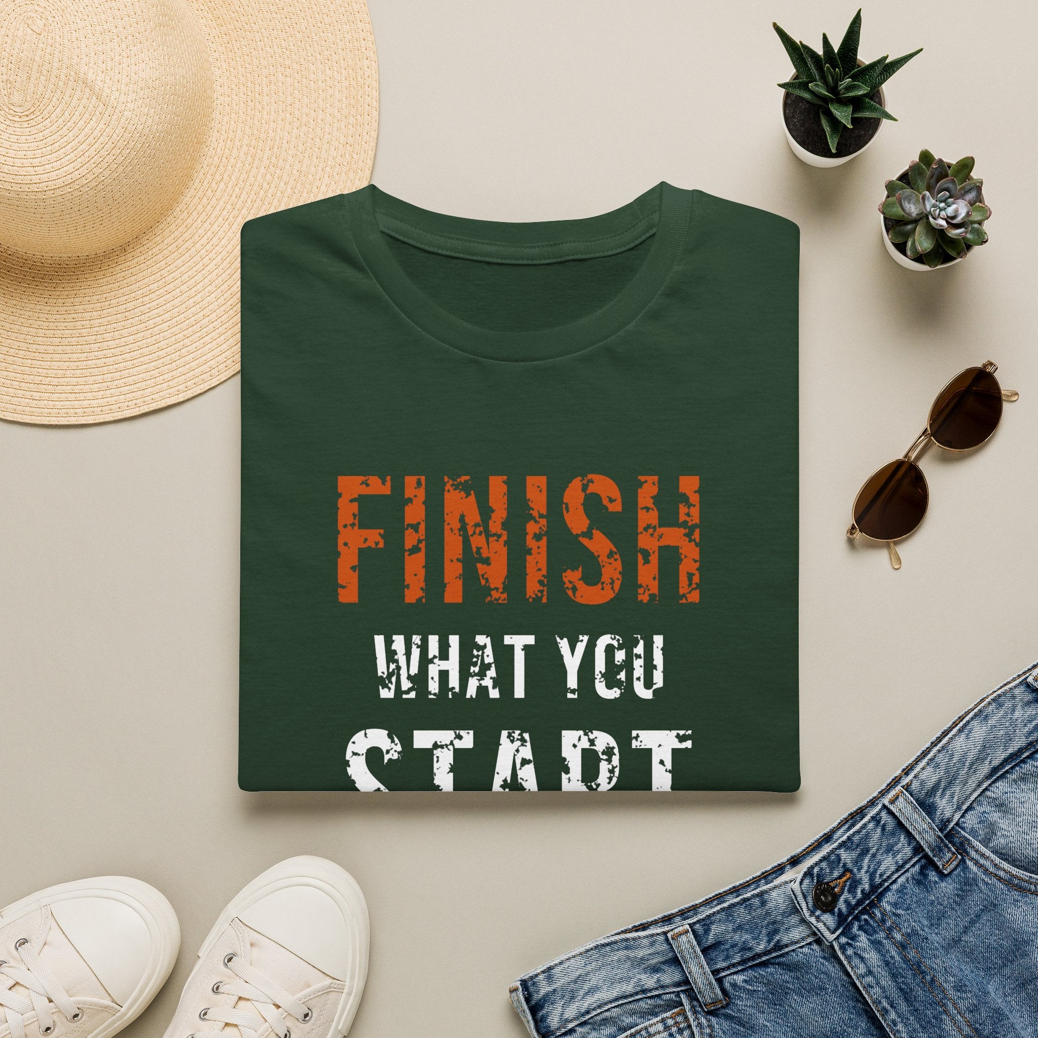Finish What You Start Tee — motivational graphic tee by Get To The Finish Line (view 4)