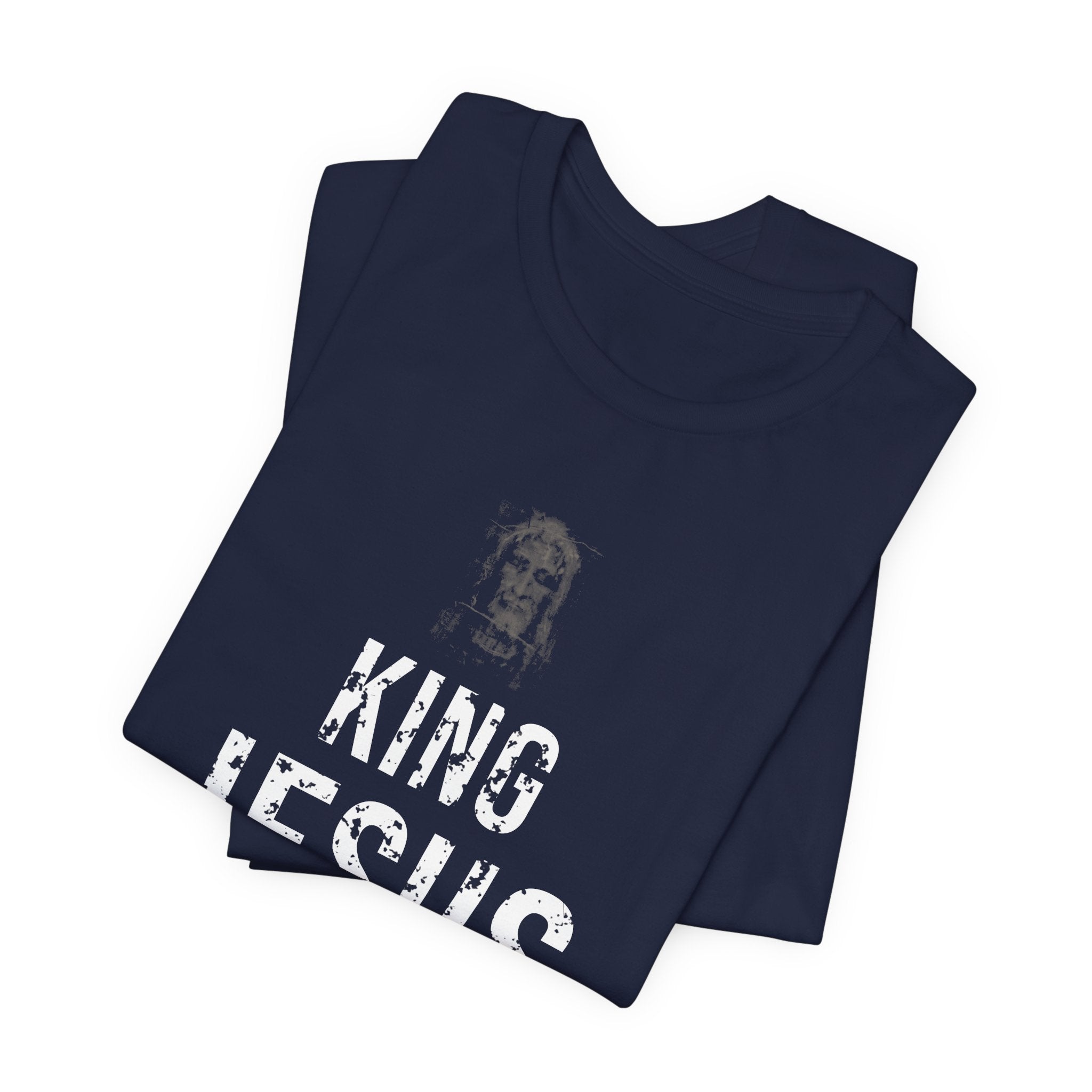 King Jesus Tee — White — christian graphic tee by Get To The Finish Line (view 15)