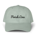Get To The Finish Line Script Women’s Cap — Pigment-Dyed — motivational perseverance pigment-dyed cap by Get To The Finish Line (view 2)