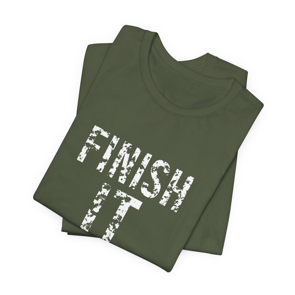 Finish It Tee — White — distressed motivational graphic tee by Get To The Finish Line (view 9)