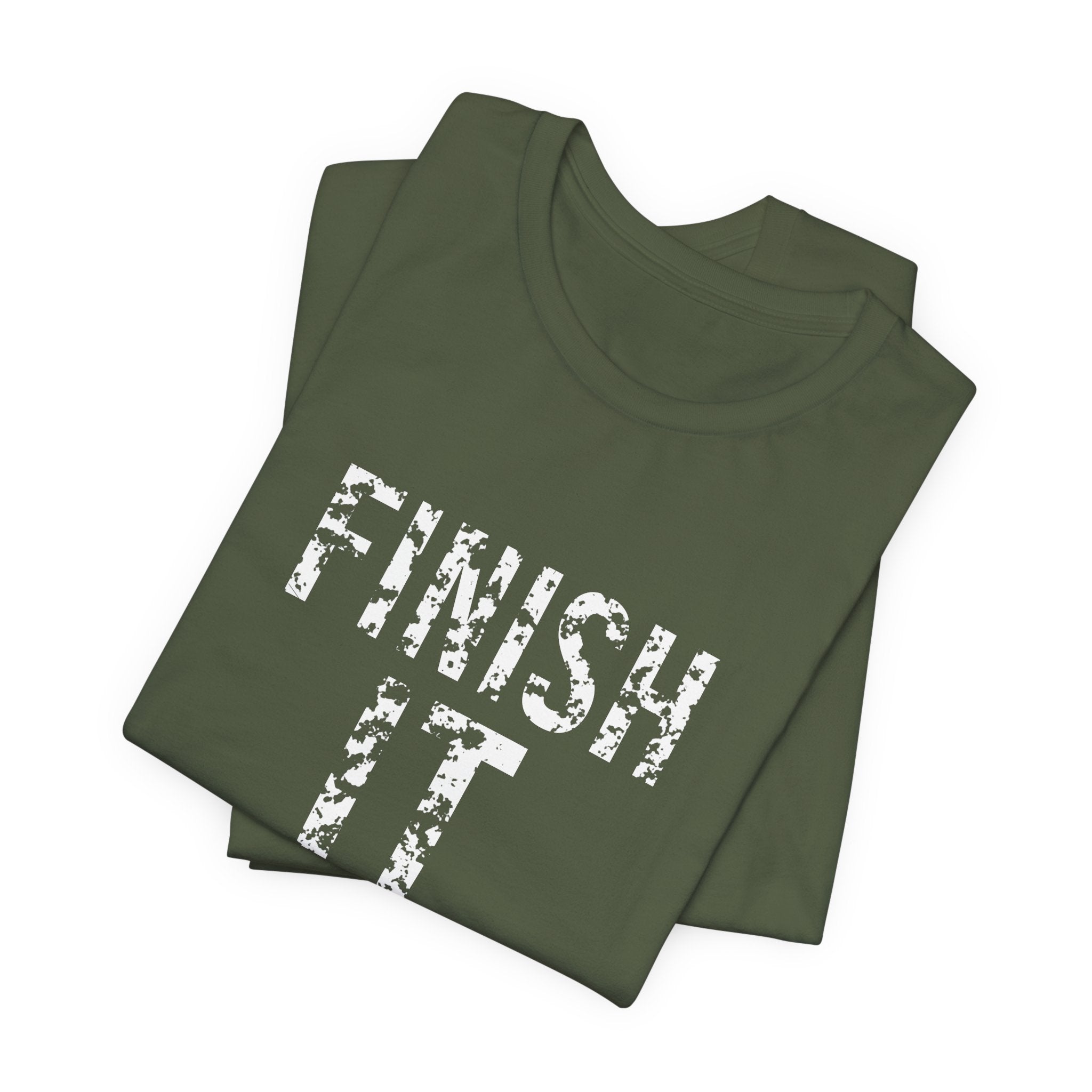 Finish It Tee — White — distressed motivational graphic tee by Get To The Finish Line (view 9)
