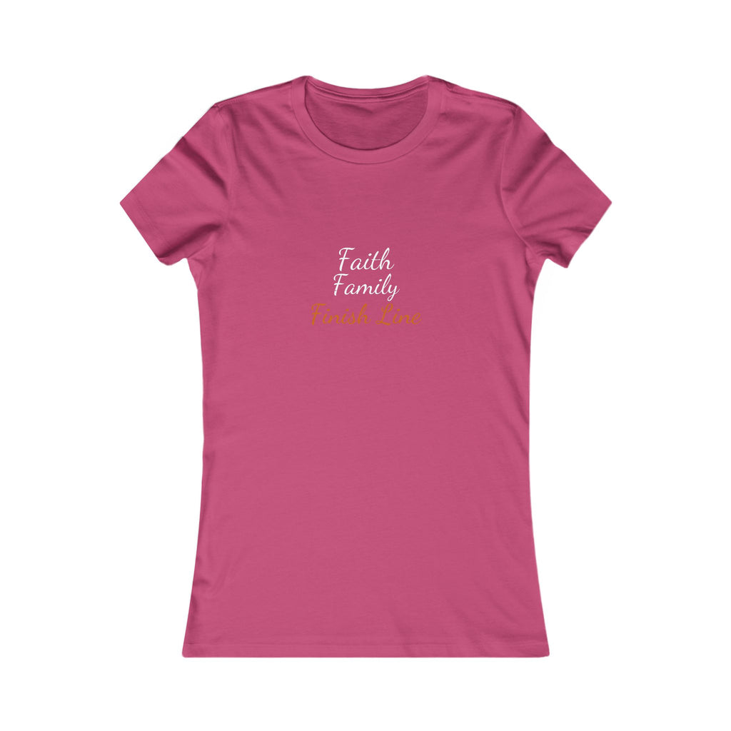 Faith Family Finish Line Script Women's Tee — Dark — christian family values graphic tee by Get To The Finish Line (view 4)