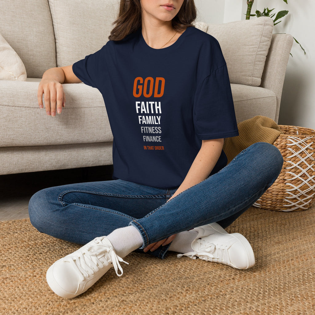 God First In That Order Tee — Four Pillars — motivational graphic tee by Get To The Finish Line (view 14)