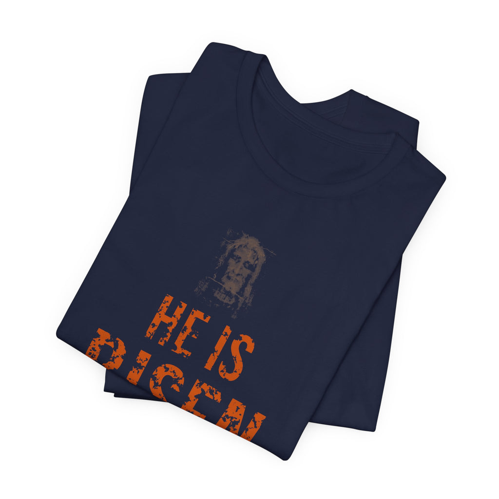 He Is Risen Tee — Burnt Orange — christian resurrection graphic tee by Get To The Finish Line (view 15)