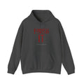 Finish It Hoodie — Blood Red — distressed motivational graphic hoodie by Get To The Finish Line (view 2)