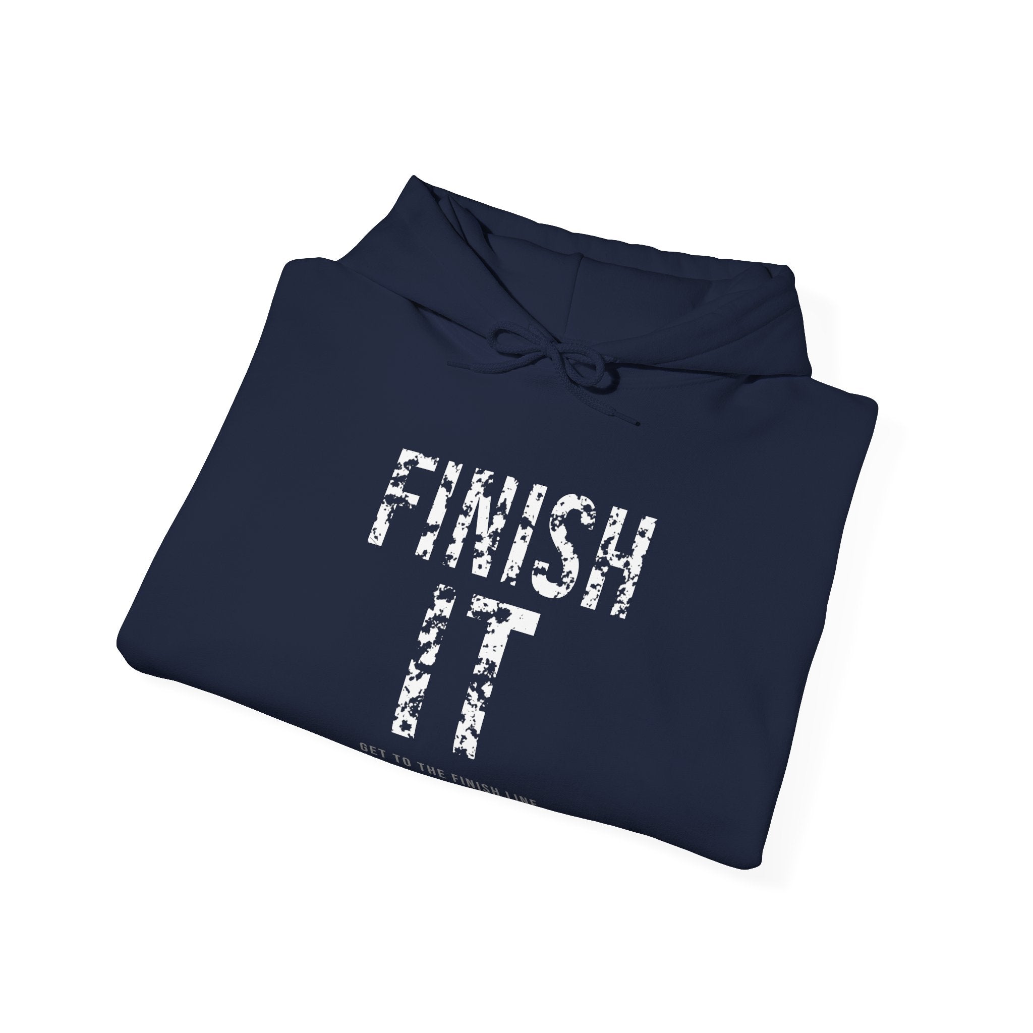 Finish It Hoodie — White — distressed motivational graphic hoodie by Get To The Finish Line (view 16)