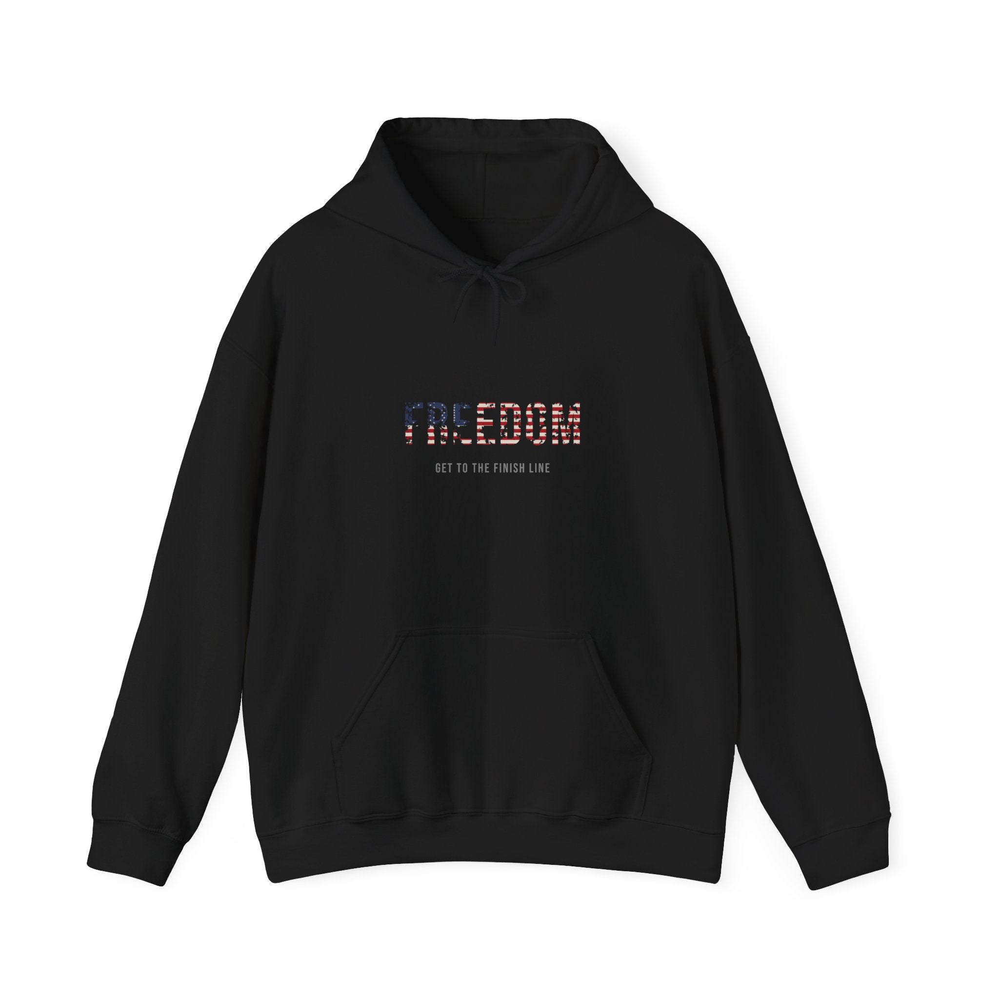 Freedom Hoodie — Flag Fill — patriotic american flag graphic hoodie by Get To The Finish Line
