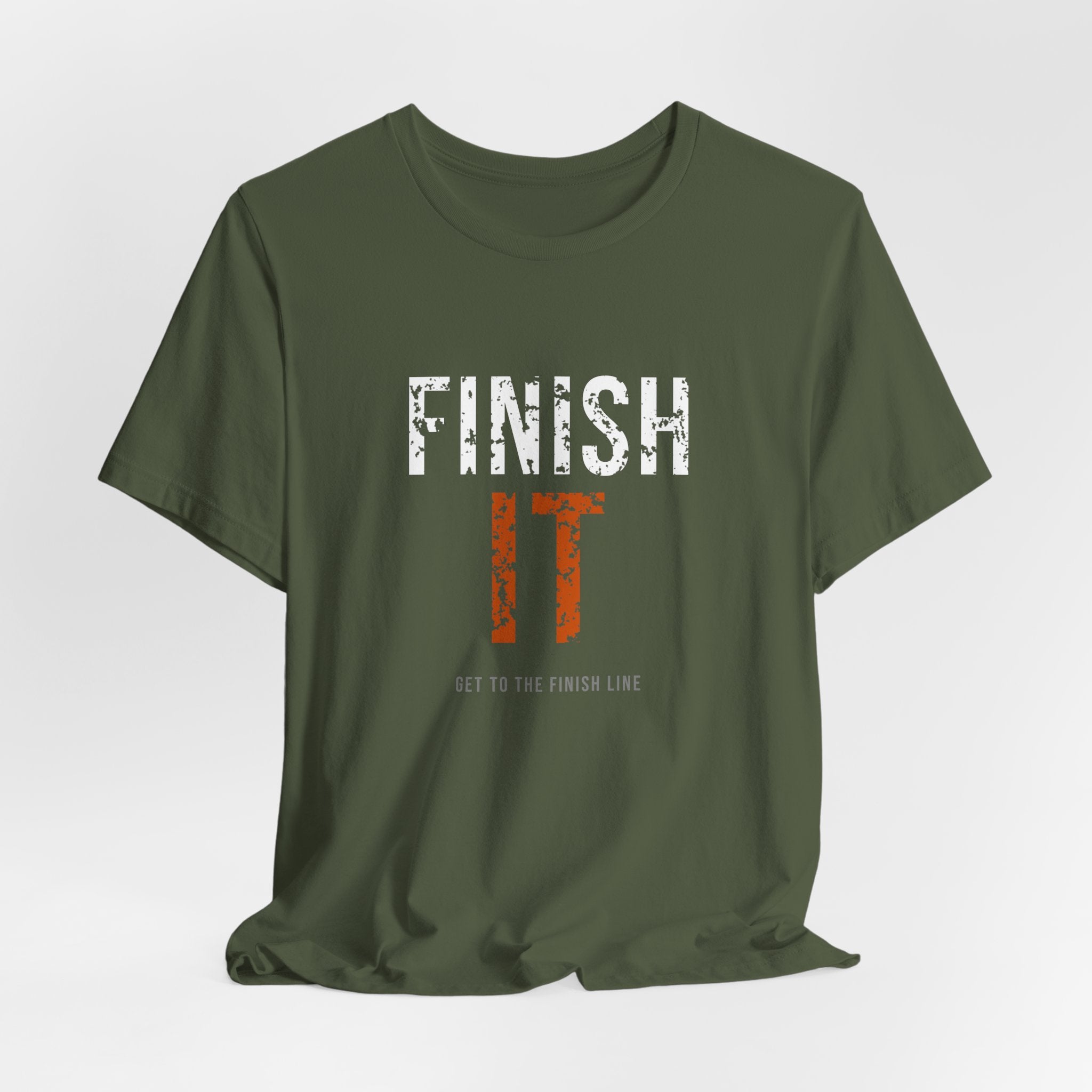 Finish It Tee — White/Orange — distressed motivational graphic tee by Get To The Finish Line (view 10)