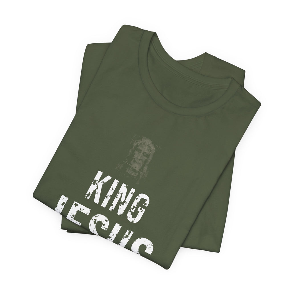 King Jesus Tee — White — christian graphic tee by Get To The Finish Line (view 9)