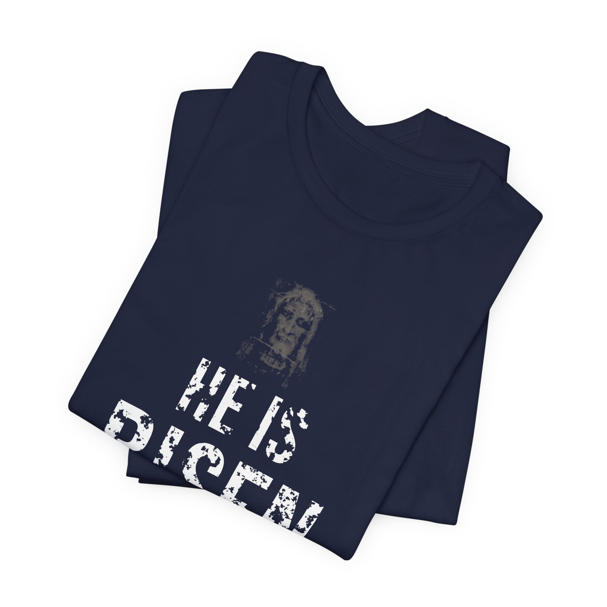 He Is Risen Tee — White — christian resurrection graphic tee by Get To The Finish Line (view 15)
