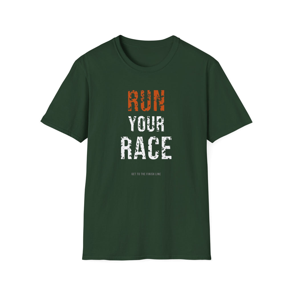 Run Your Race Tee — motivational graphic tee by Get To The Finish Line (view 18)