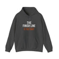 The Finish Line Is the Fight — Motivational Hoodie — motivational endurance graphic hoodie by Get To The Finish Line (view 2)