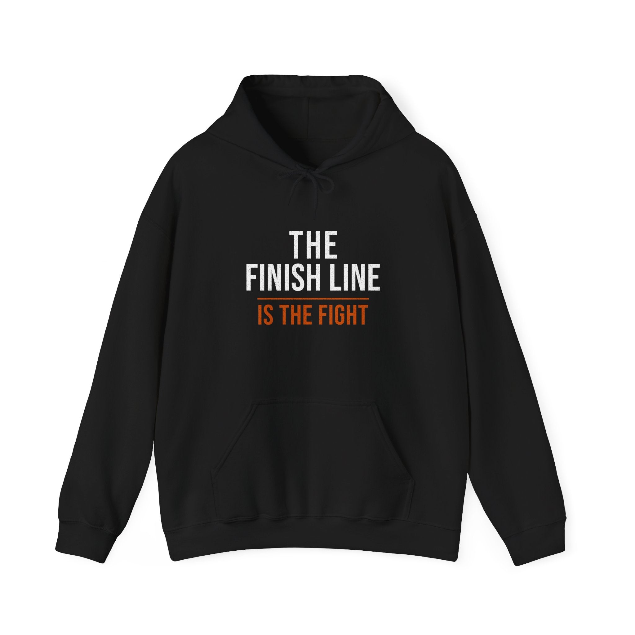 The Finish Line Is the Fight — Motivational Hoodie — motivational endurance graphic hoodie by Get To The Finish Line