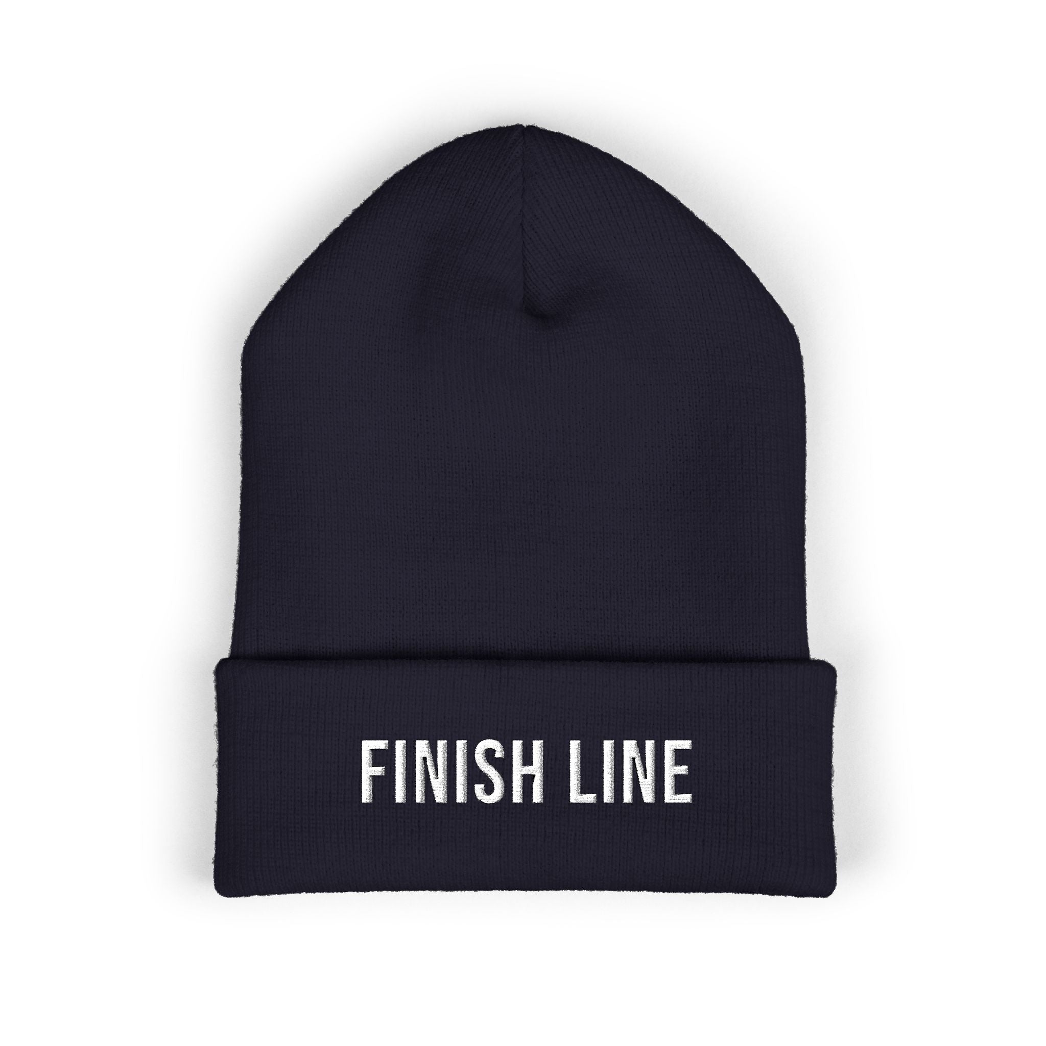 Get To The Finish Line Beanie — Embroidered Cuff — motivational perseverance embroidered beanie by Get To The Finish Line (view 2)