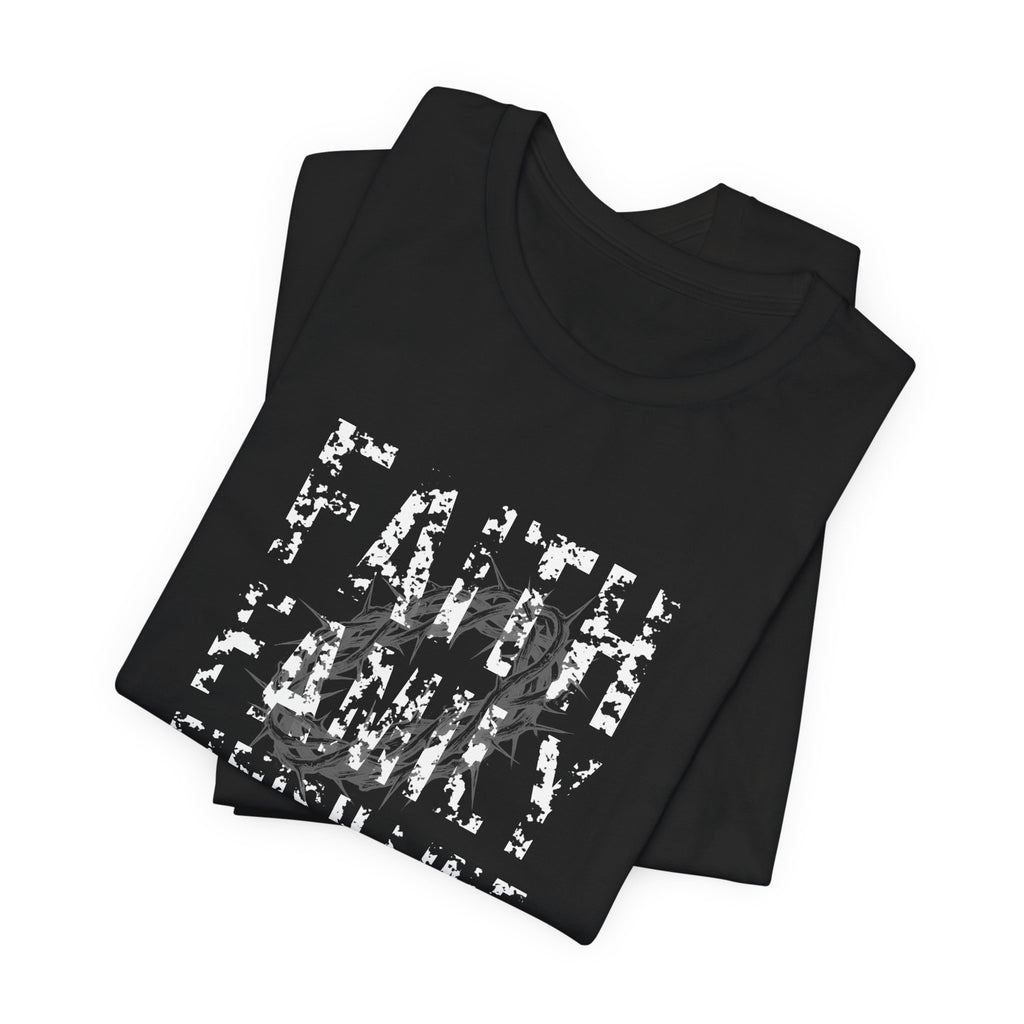 Faith Family Finish Line Tee — White — christian family values graphic tee by Get To The Finish Line (view 6)