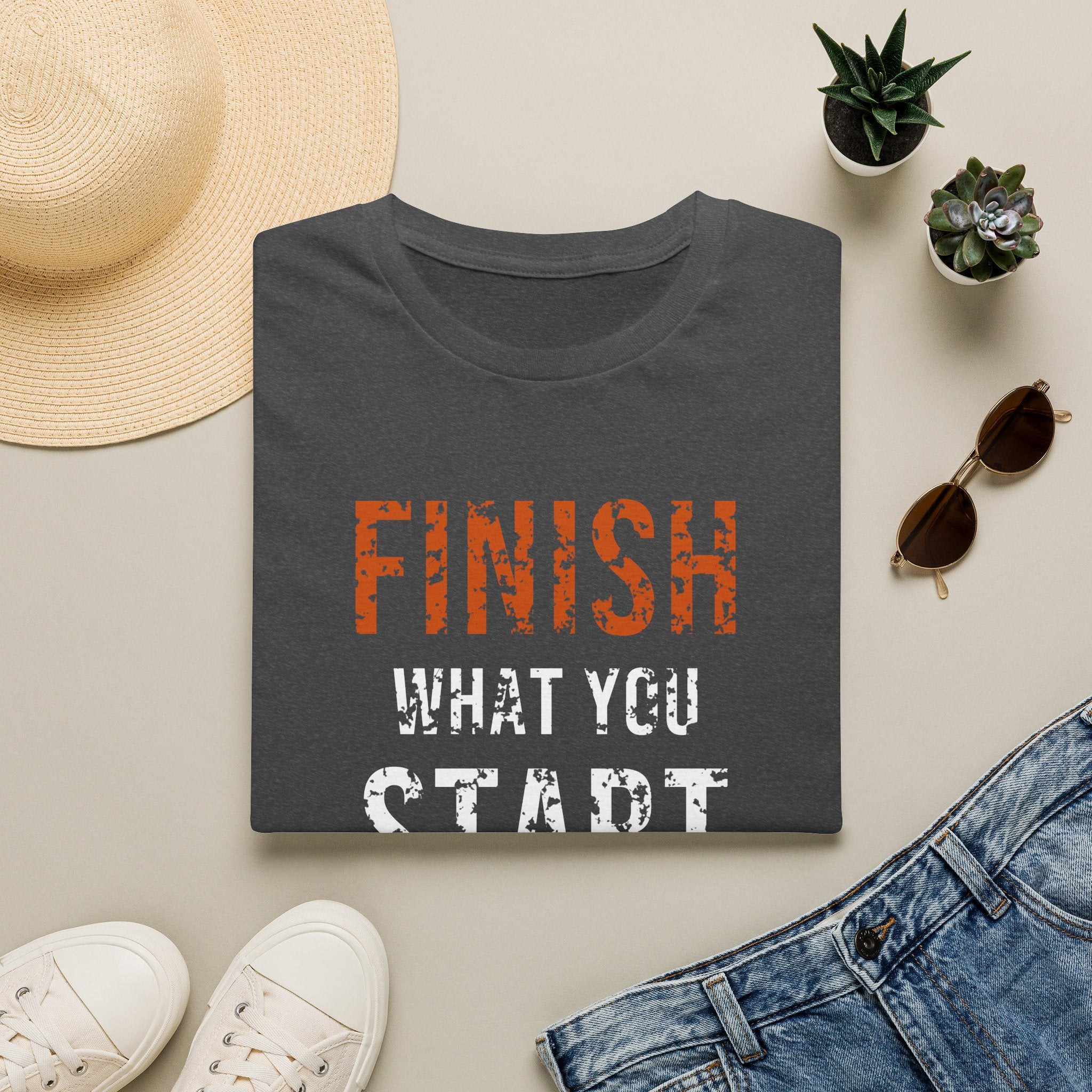 Finish What You Start Tee — motivational graphic tee by Get To The Finish Line (view 5)