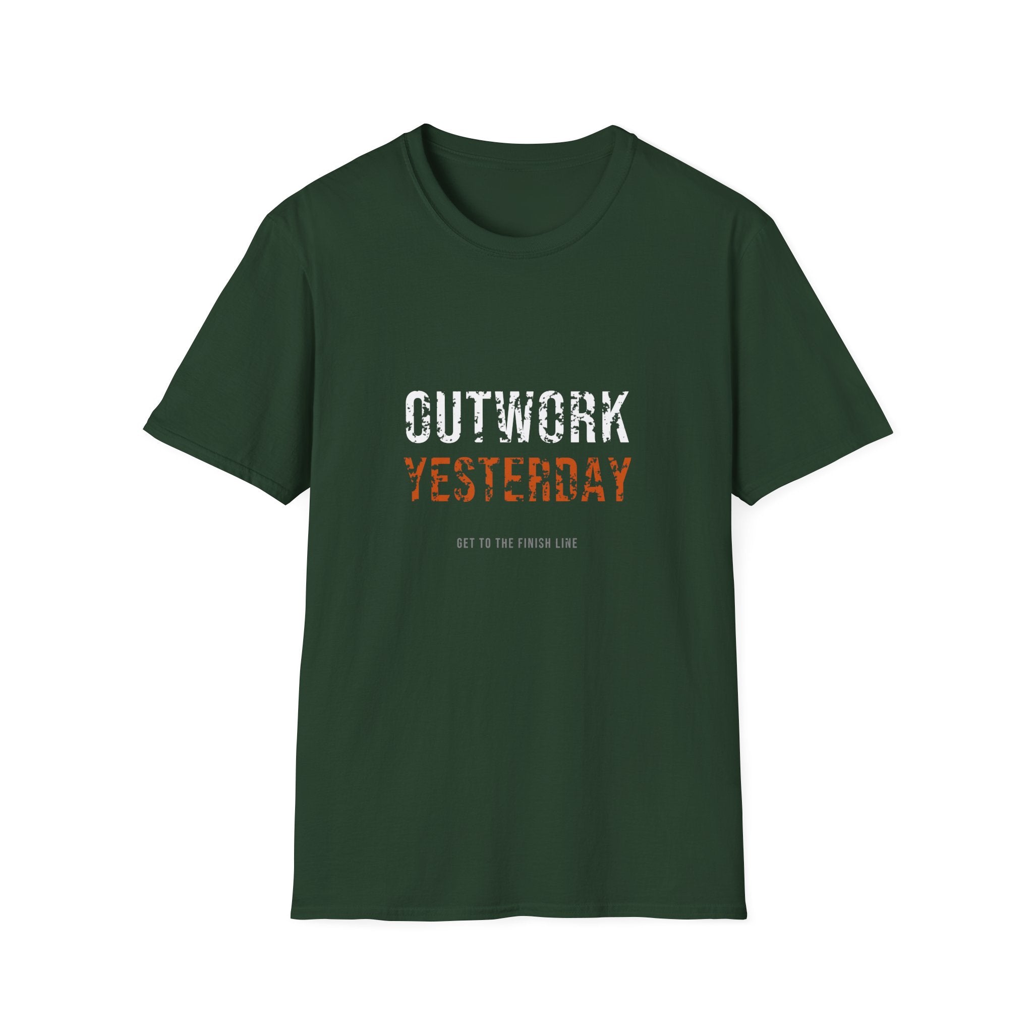 Outwork Yesterday Tee — motivational graphic tee by Get To The Finish Line (view 18)