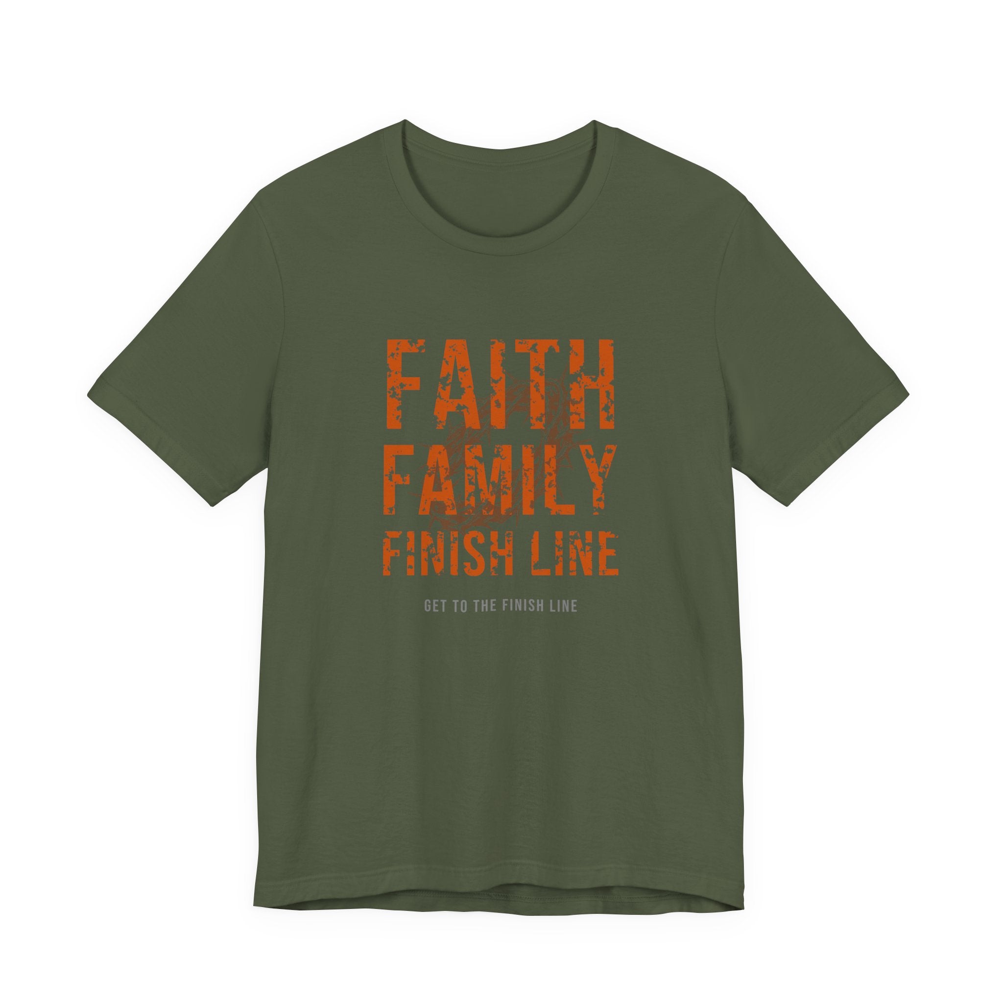 Faith Family Finish Line Tee — Burnt Orange — christian family values graphic tee by Get To The Finish Line (view 2)