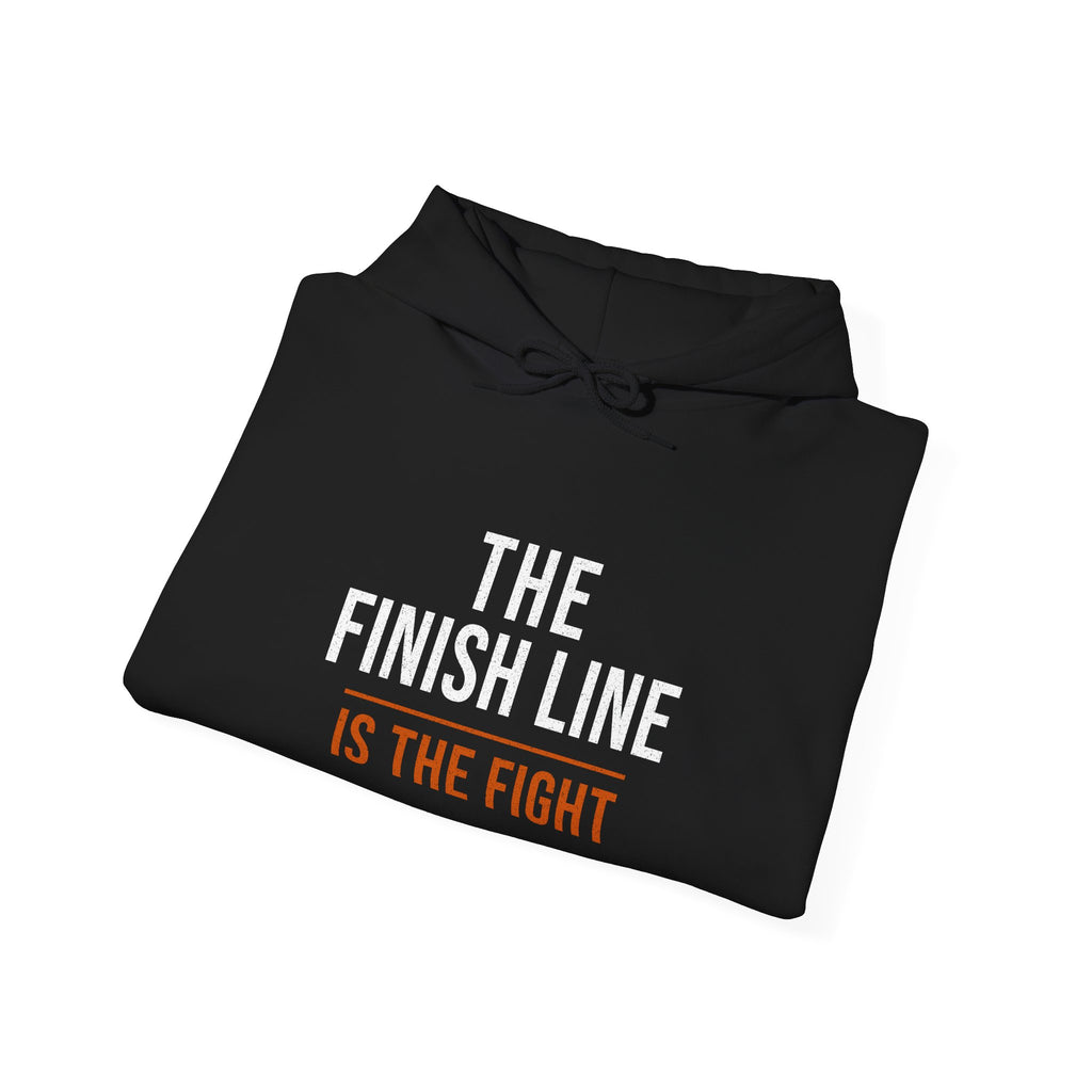 The Finish Line Is the Fight — Motivational Hoodie — motivational endurance graphic hoodie by Get To The Finish Line (view 5)