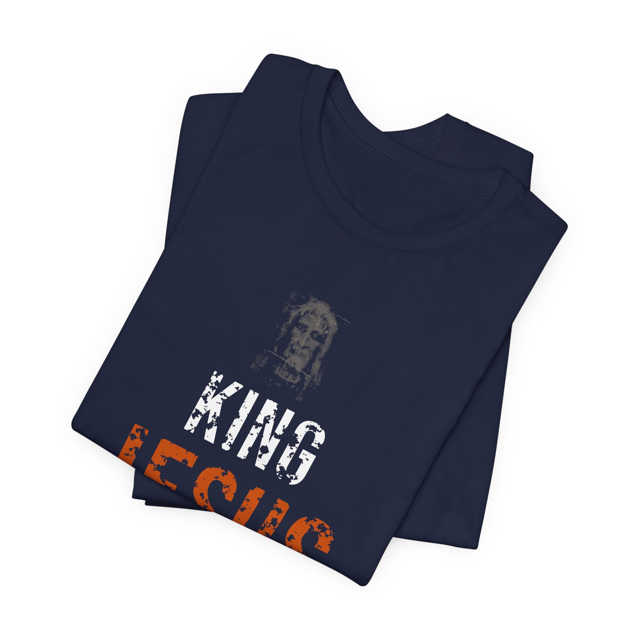 King Jesus Tee — White/Orange — christian graphic tee by Get To The Finish Line (view 15)