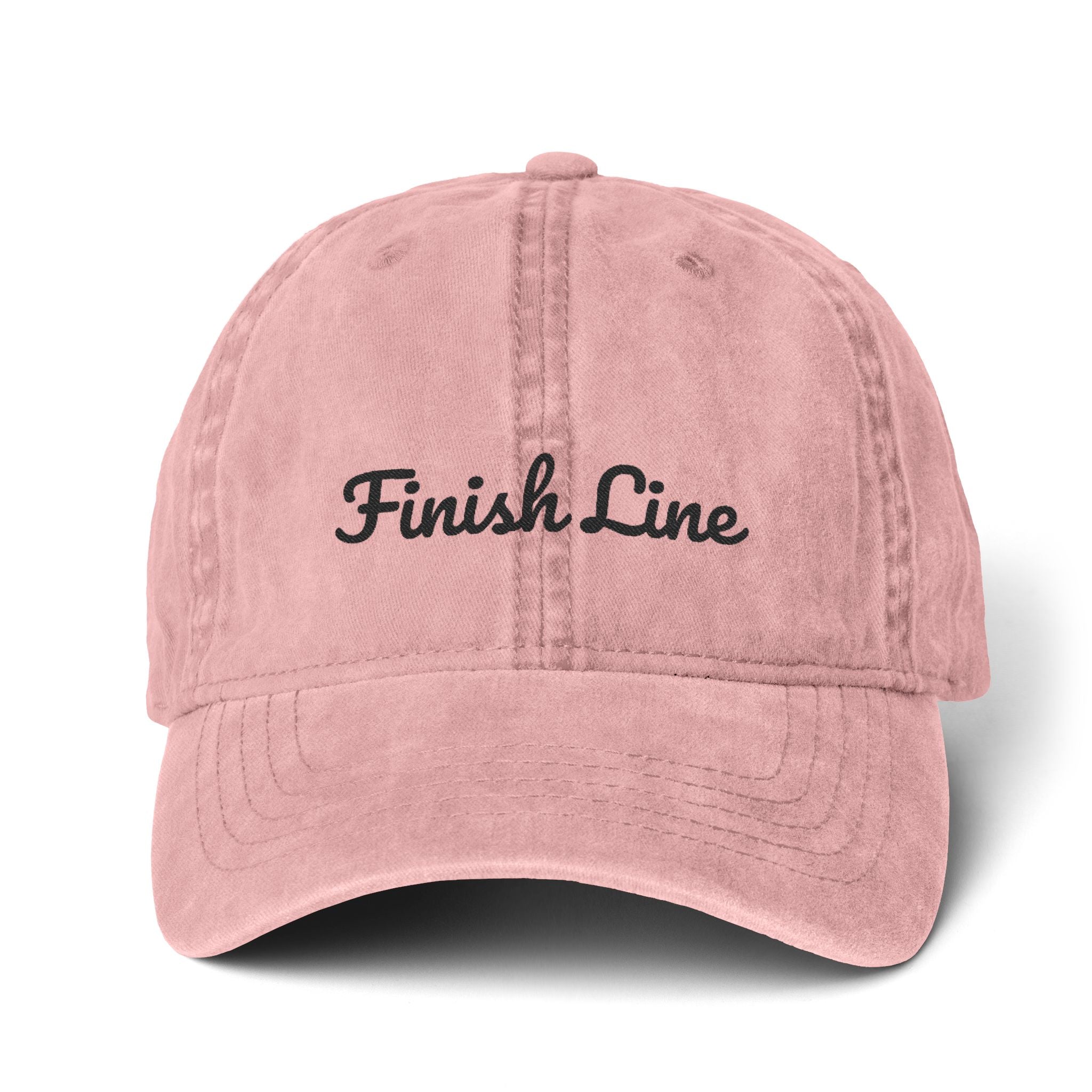 Get To The Finish Line Script Women’s Cap — Pigment-Dyed — motivational perseverance pigment-dyed cap by Get To The Finish Line