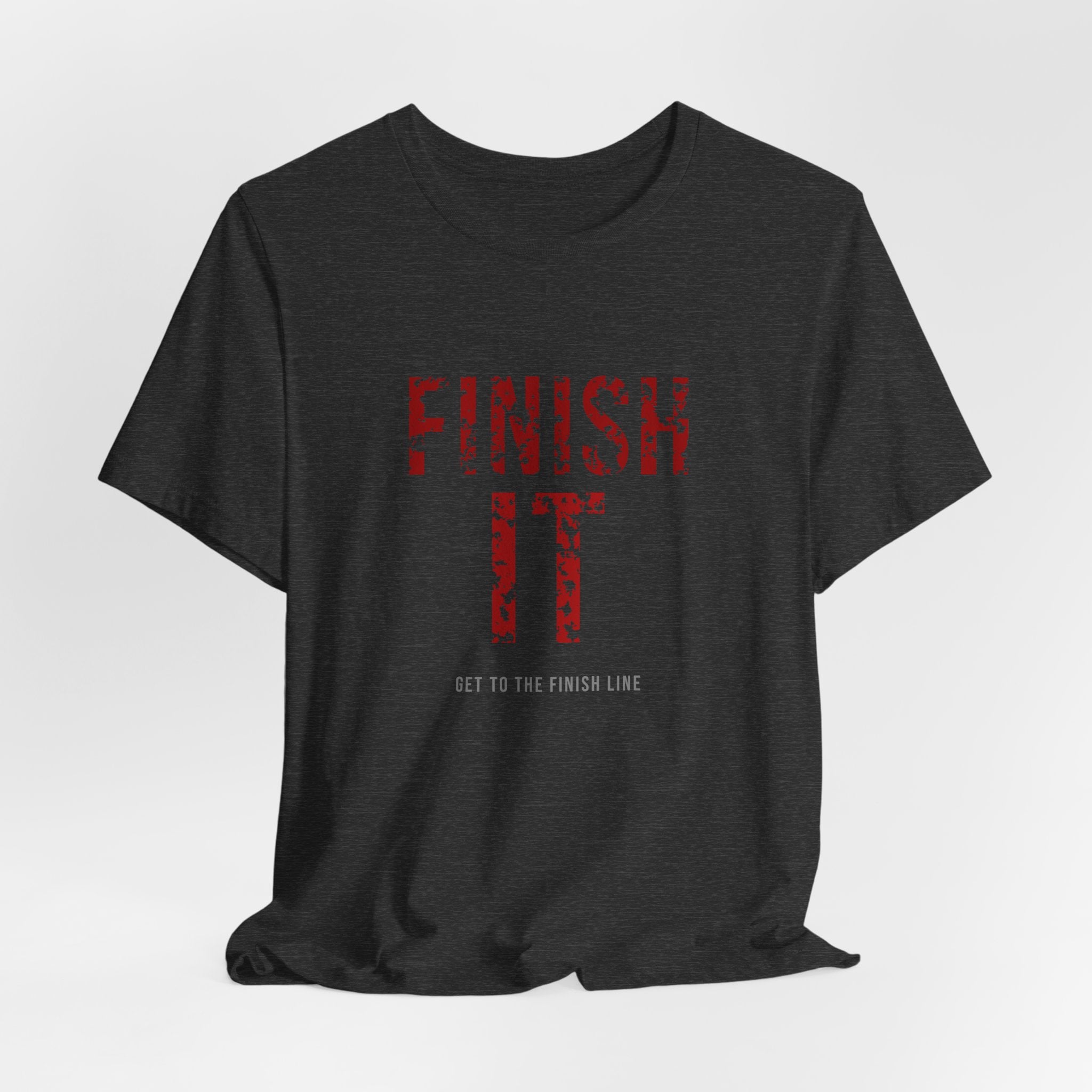 Finish It Tee — Blood Red — distressed motivational graphic tee by Get To The Finish Line (view 9)