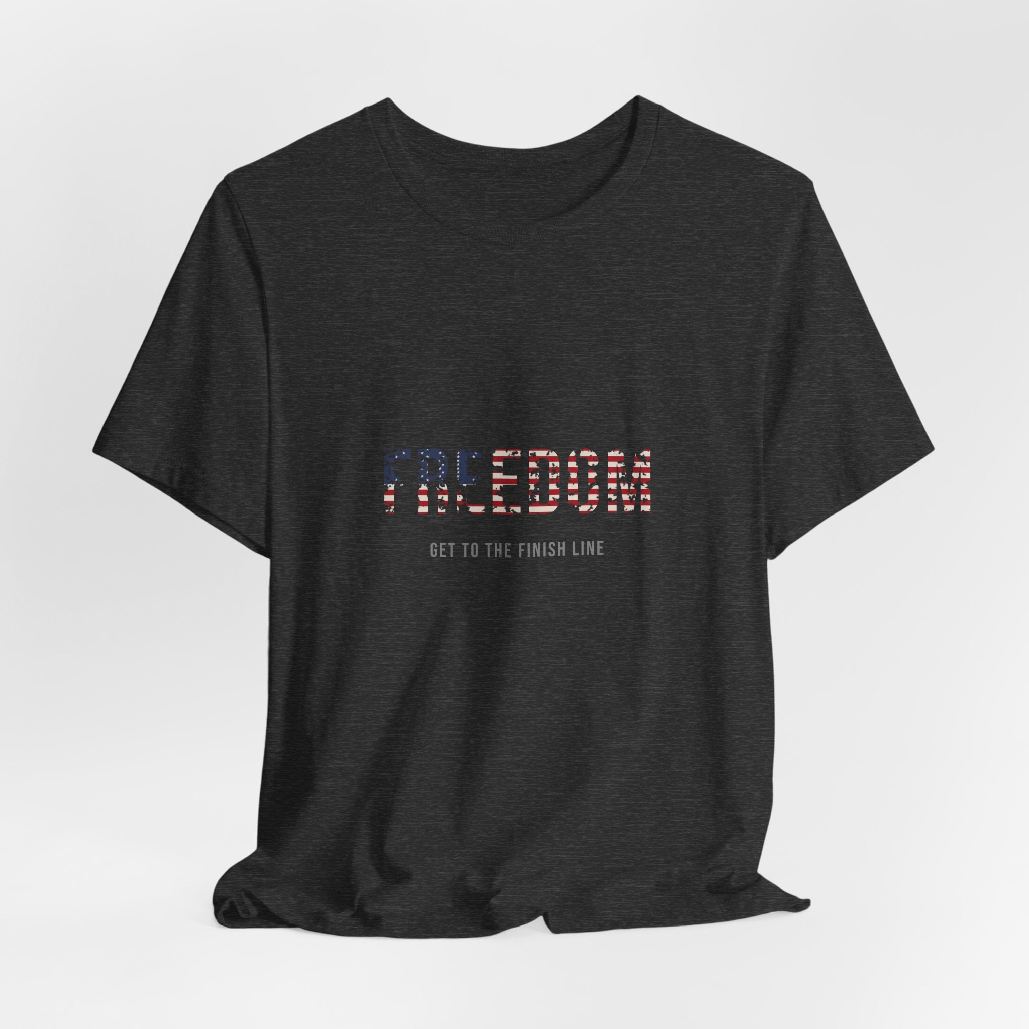 Freedom Tee — Flag Fill — patriotic american flag graphic tee by Get To The Finish Line (view 13)