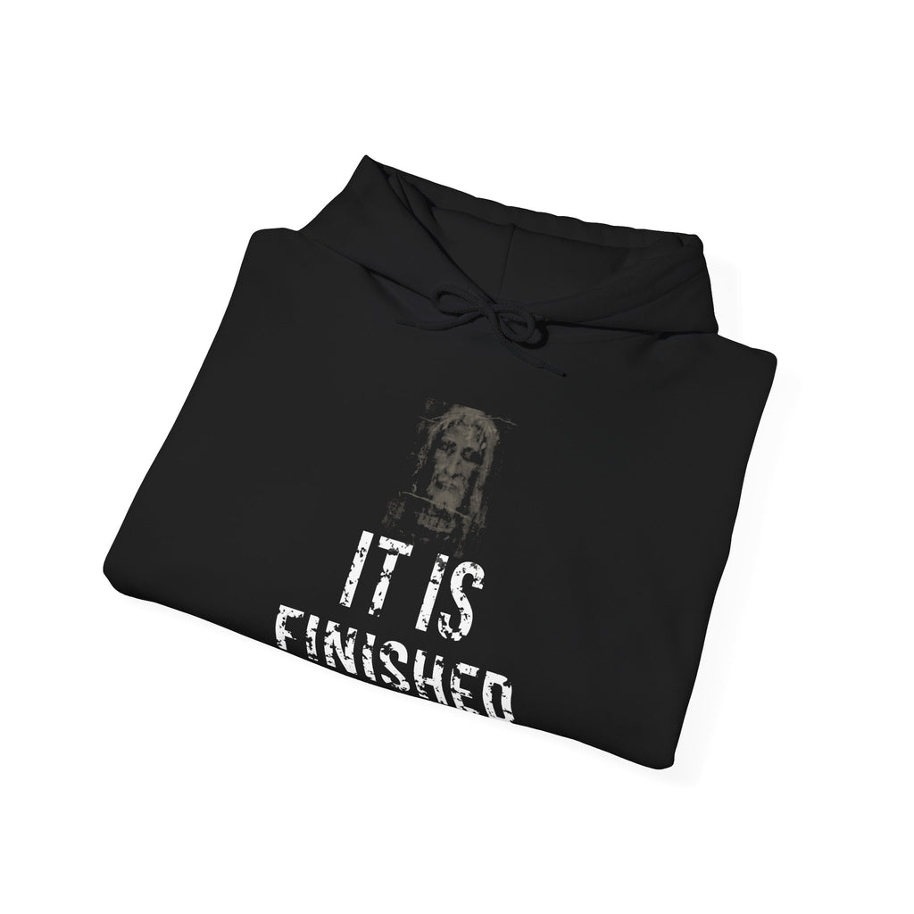 It Is Finished Hoodie — White — christian graphic hoodie by Get To The Finish Line (view 7)