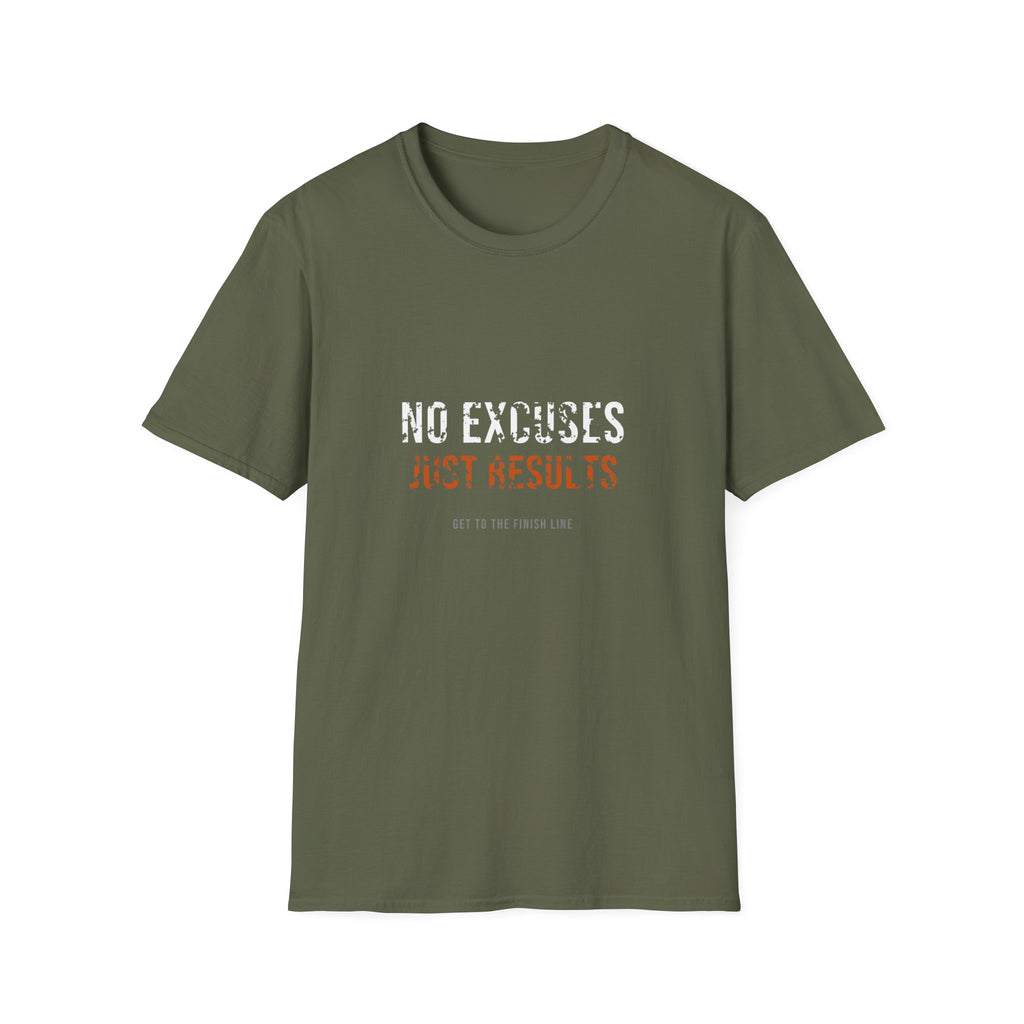 No Excuses Just Results Tee — motivational graphic tee by Get To The Finish Line (view 15)