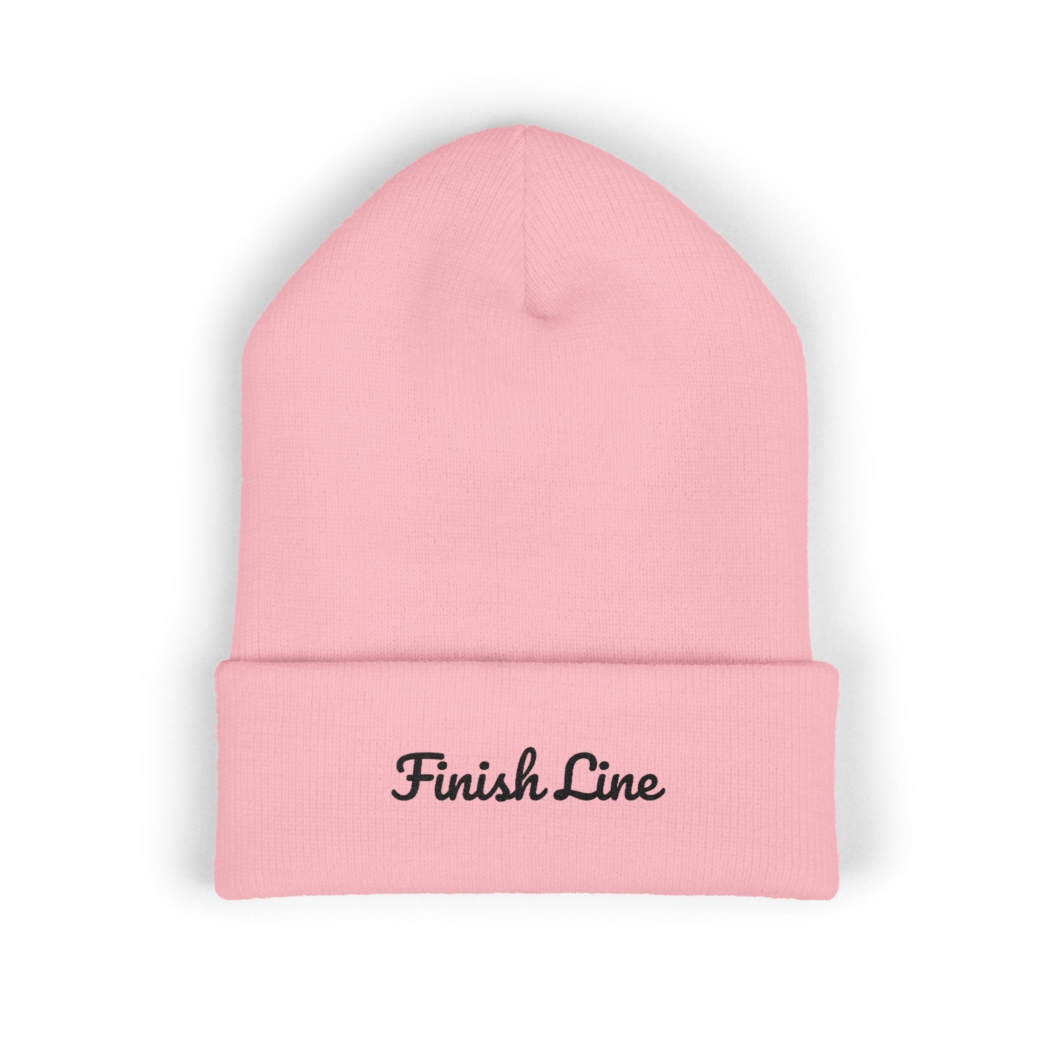 Get To The Finish Line Script Beanie — Light — motivational perseverance embroidered beanie by Get To The Finish Line (view 2)