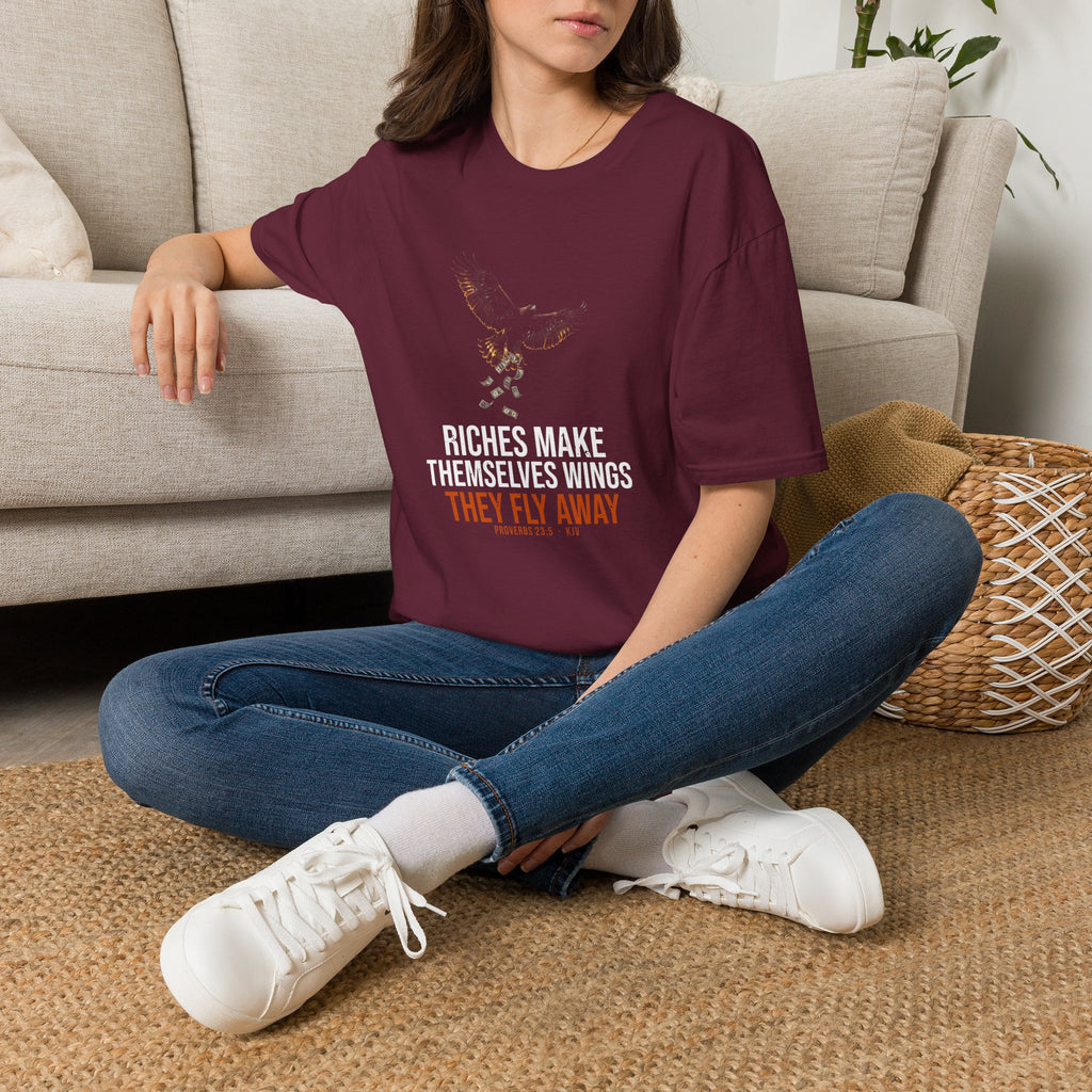 Riches Fly Away Tee — Proverbs 23:5 KJV