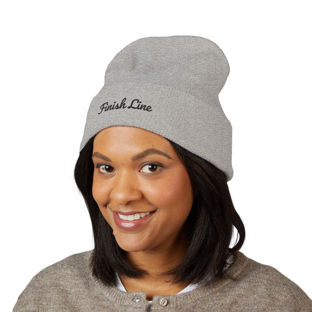 Get To The Finish Line Script Beanie — Light — motivational perseverance embroidered beanie by Get To The Finish Line (view 11)