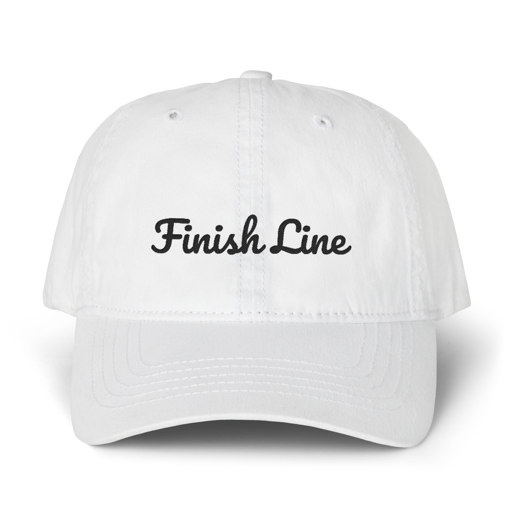 Get To The Finish Line Script Women’s Cap — Pigment-Dyed — motivational perseverance pigment-dyed cap by Get To The Finish Line (view 3)