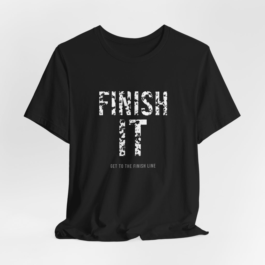 Finish It Tee — White — distressed motivational graphic tee by Get To The Finish Line (view 7)